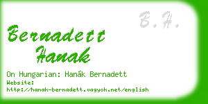 bernadett hanak business card