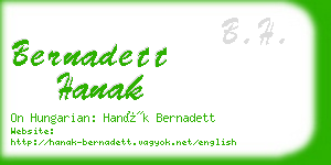 bernadett hanak business card